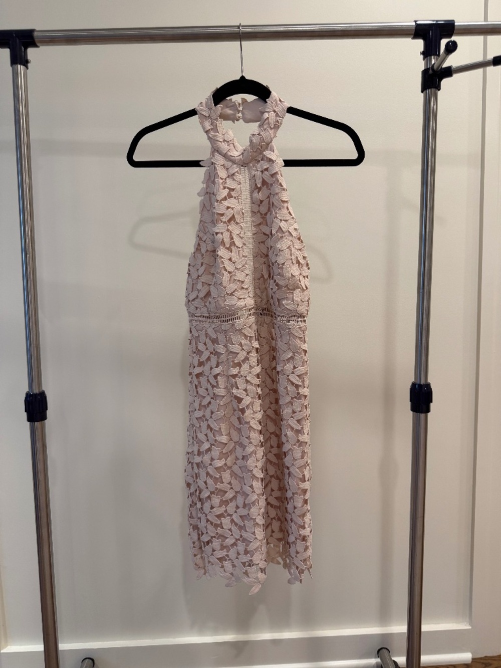Blush Bardot Lace Minidress with Halterneck (US 4/XS)